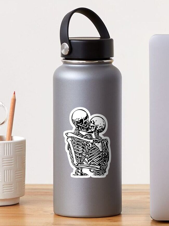 Thumbnail 1 of 3, Sticker, Kissing skeletons rib cage designed and sold by skr0201.