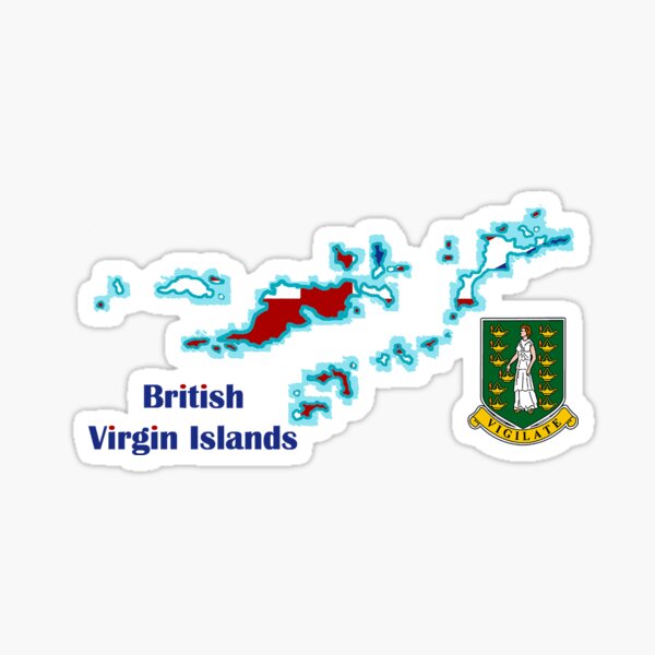 Item preview, British Virgin Islands BVI Map with Flag designed and sold by Havocgirl.