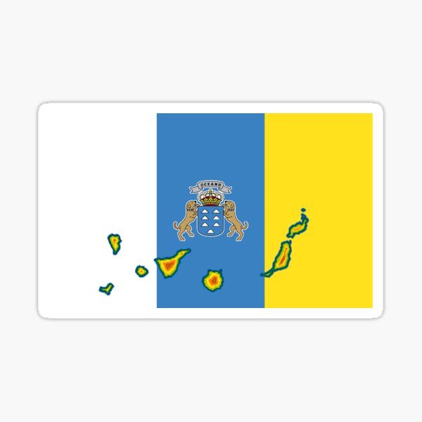 Item preview, Canary Islands Map on Flag of the Canary Islands designed and sold by Havocgirl.