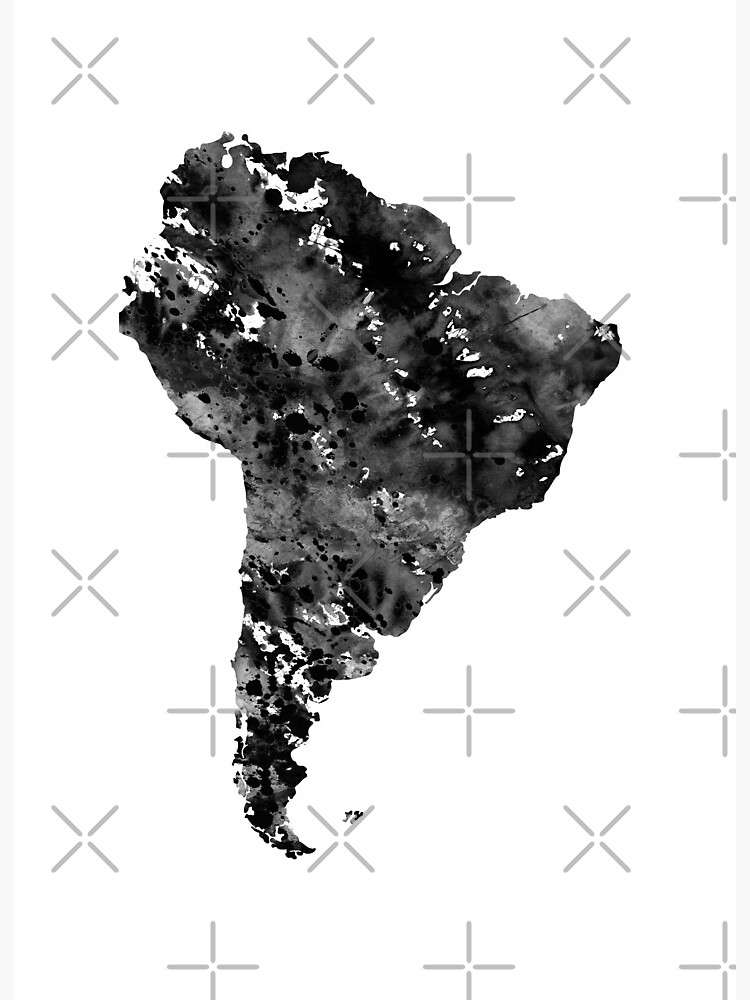 South America map Art Board Print for Sale by erzebetth