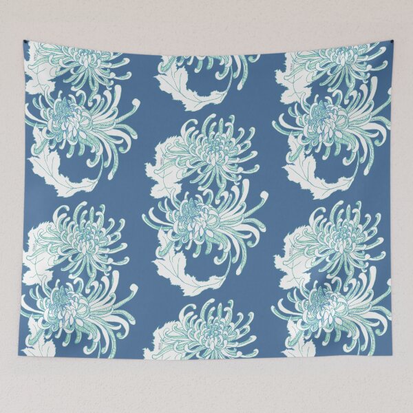 Item preview, Chrysanthemum Infinity - Green and Blue designed and sold by kikoeart.