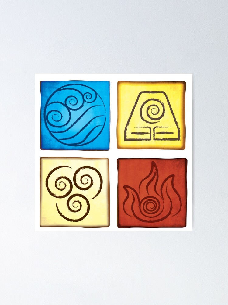 Avatar The Last Airbender Nation Symbols Poster By Chronodesigns Redbubble 7041