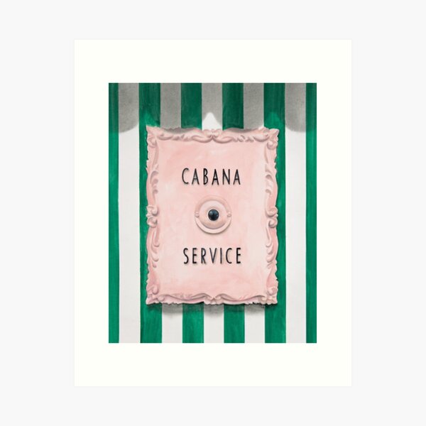 Item preview, Cabana Service Button Pink and Green Button designed and sold by LisaGolightly.