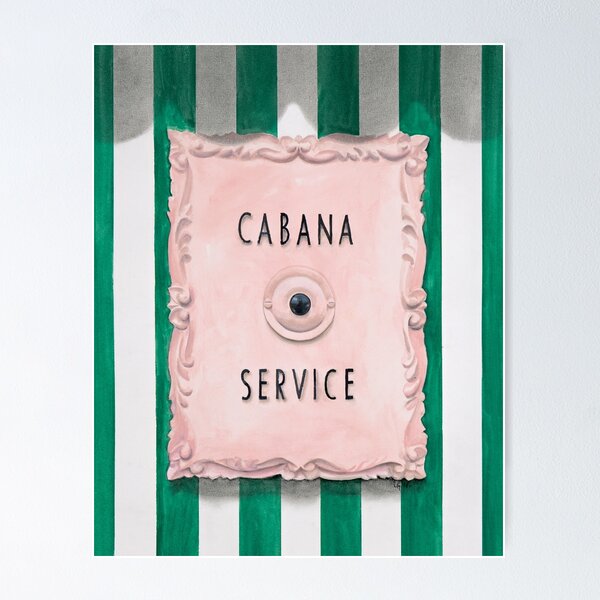 Item preview, Cabana Service Button Pink and Green Button designed and sold by LisaGolightly.