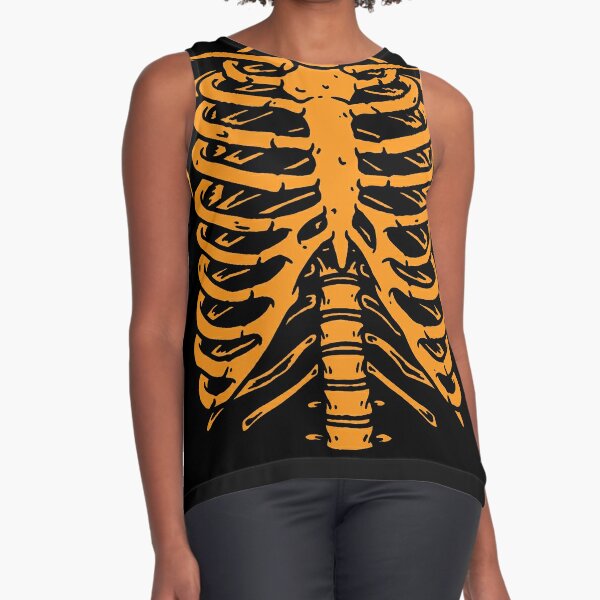 Buy 'Spooky Ribcage Skeleton Orange' by RetroGear as a T-Shirt, Classic T- Shirt, Tri-blend T…