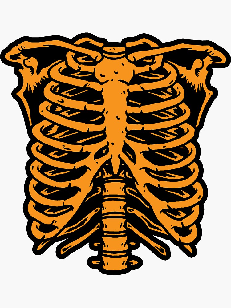 Buy 'Spooky Ribcage Skeleton Orange' by RetroGear as a T-Shirt, Classic T- Shirt, Tri-blend T…