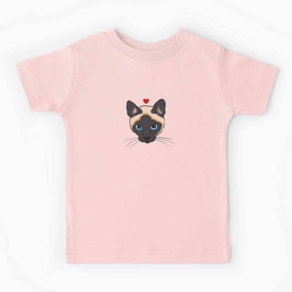 Cute Siamese Cat with Heart, Siamese Cat Mom, Siamese Cat Lover | Kids  T-Shirt