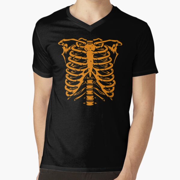 Buy 'Spooky Ribcage Skeleton Orange' by RetroGear as a T-Shirt, Classic T- Shirt, Tri-blend T…