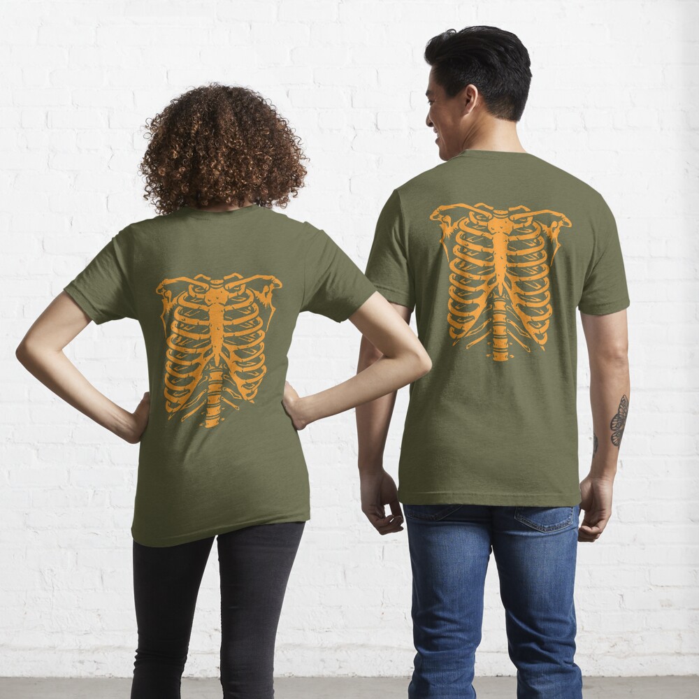 Buy 'Spooky Ribcage Skeleton Orange' by RetroGear as a T-Shirt, Classic T- Shirt, Tri-blend T…