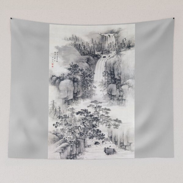 Item preview, Landscape with Waterfall (Restored Japanese Artwork) designed and sold by PromoteProgress.
