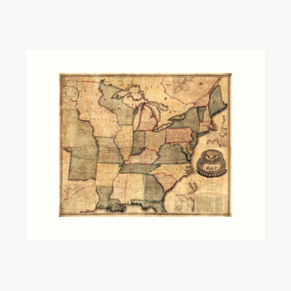 Item preview, Map of the United States, East Coast (1842) designed and sold by allhistory.