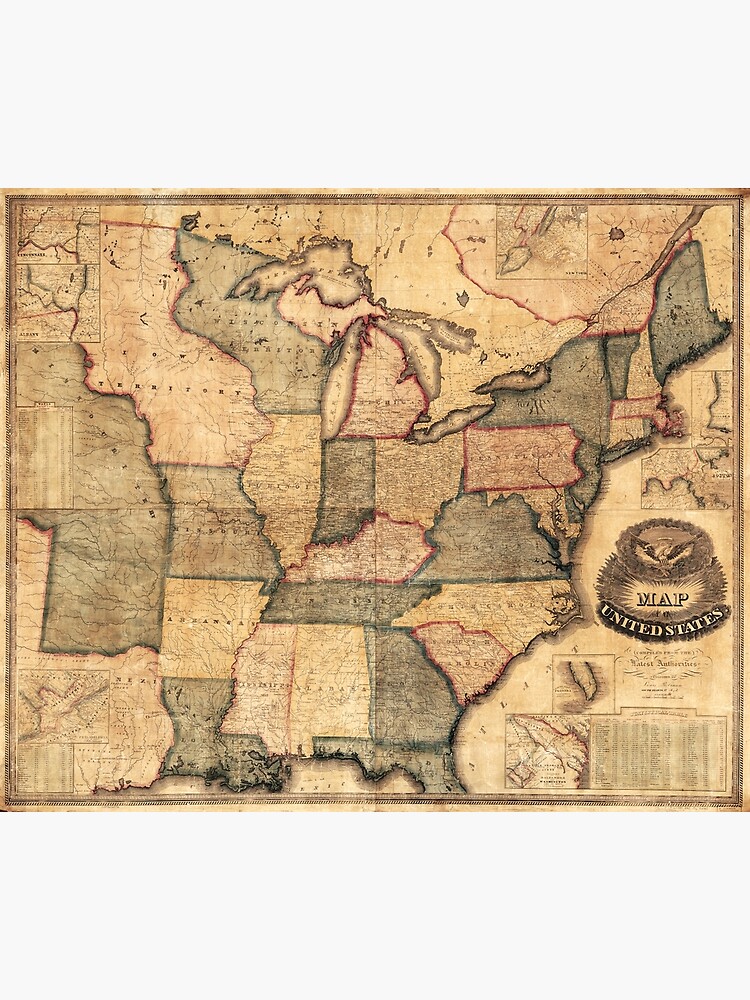 Map of the United States, East Coast (1842)