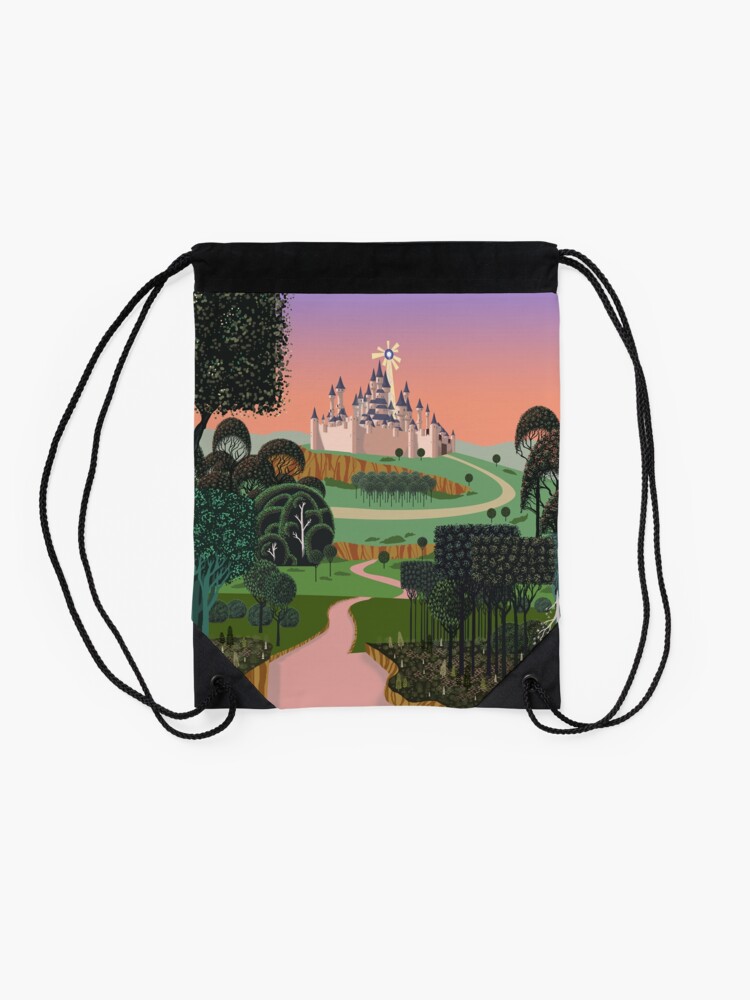 Alternate view of Dream for a Castle Drawstring Bag