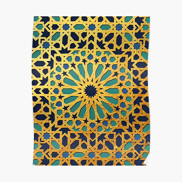 Golden Original Traditional Moroccan Artwork. Poster