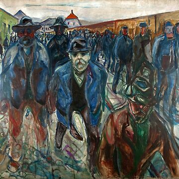 Artwork thumbnail, Workers On Their Way Home by Edvard Munch (Reproduction) by Classic Visions Gallery