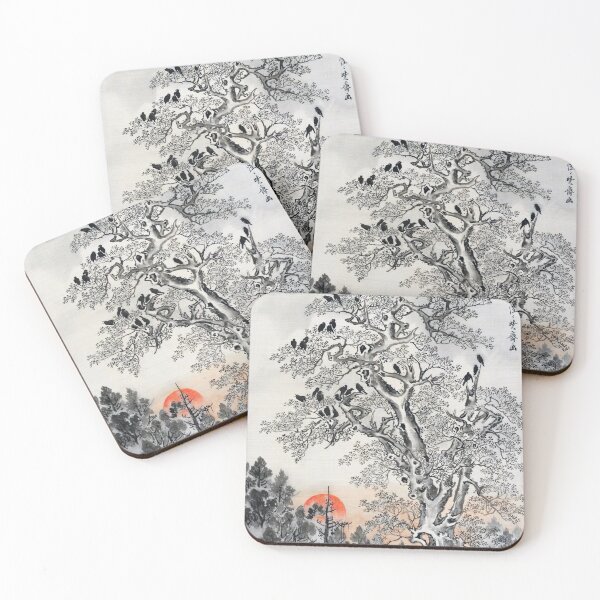 Item preview, Flock of Crows at Dawn (Restored Japanese Artwork) designed and sold by PromoteProgress.