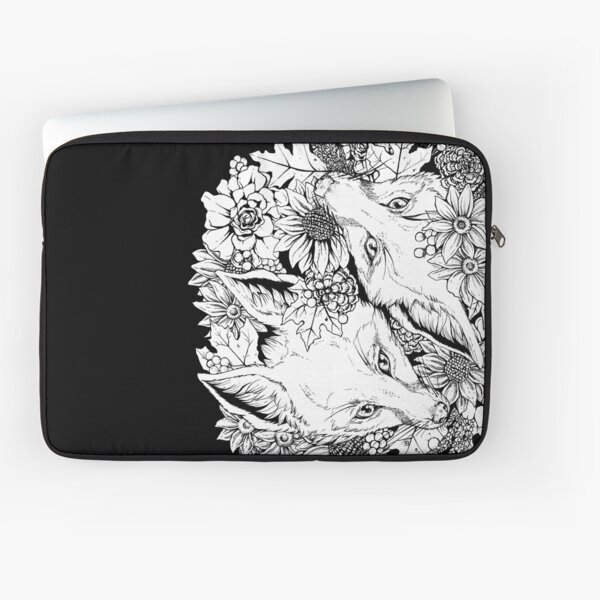 Item preview, Autumn Fox Bloom - Black and White designed and sold by Kellie Lamphere.