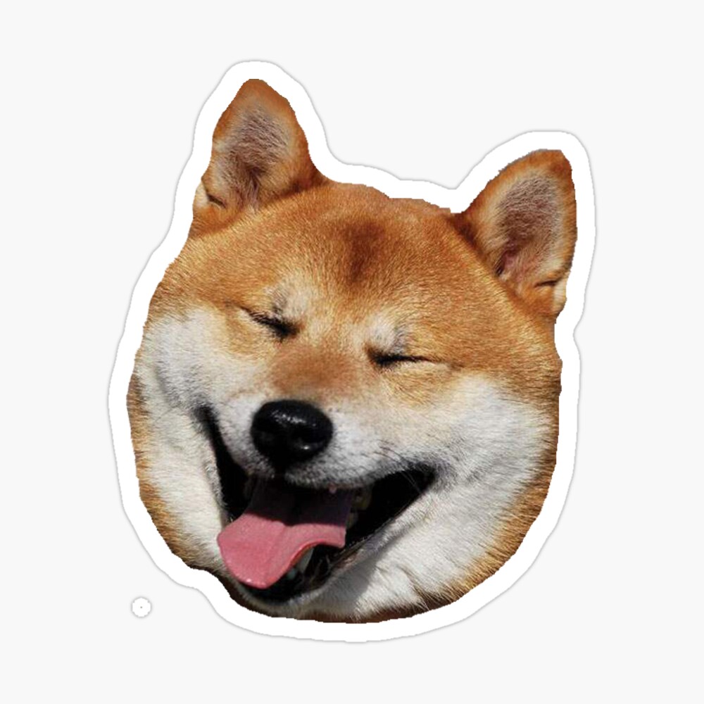 Shiba Inu Smiling Laughing Vinyl Decal Sticker Dog