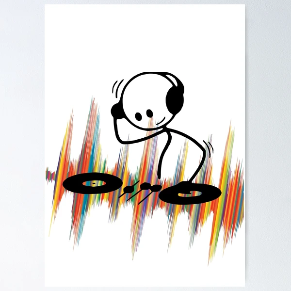 Stick figure DJ - Musicwaves