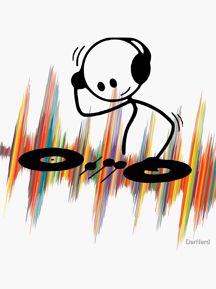 Stick figure DJ - Musicwaves