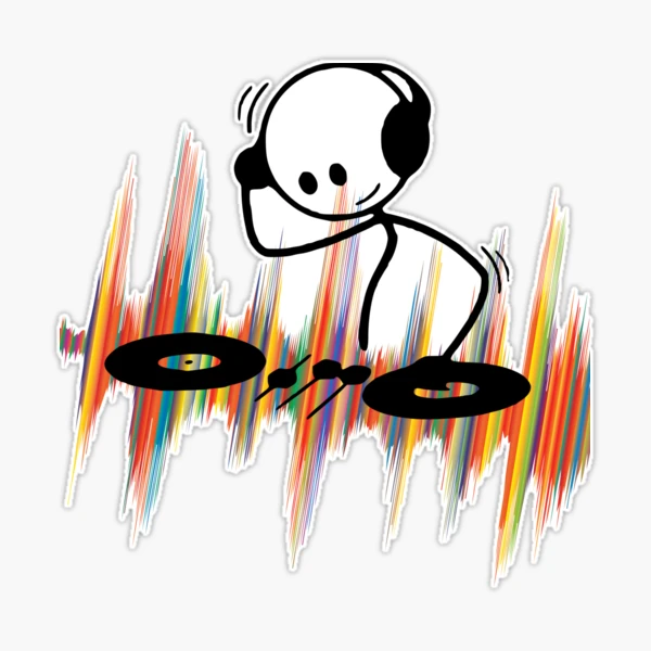 Stick figure DJ - Musicwaves