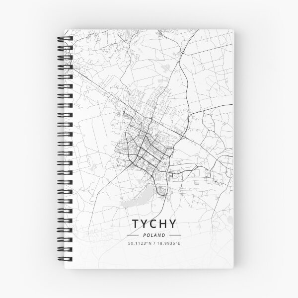 Item preview, Tychy, Poland Light Map designed and sold by DesignerMapArt.