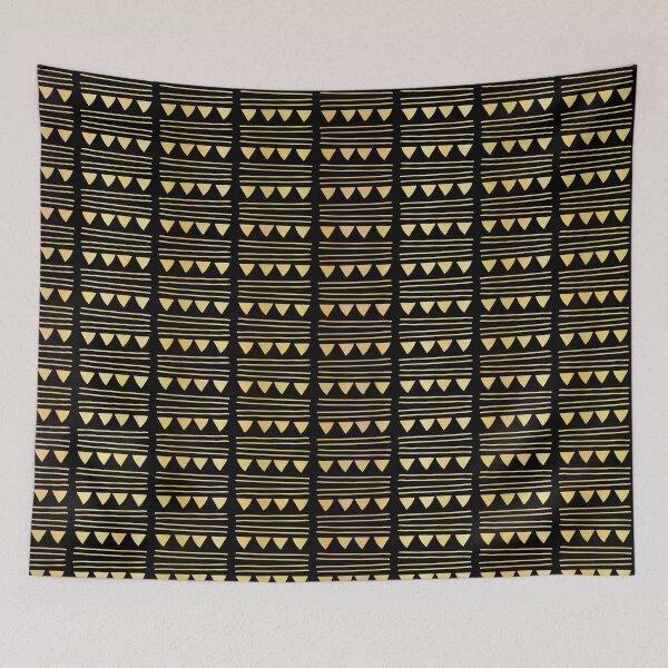 Item preview, Luxury Gold Black Foil Triangle Party Bunting Garland Seamless Vector designed and sold by Limolida.