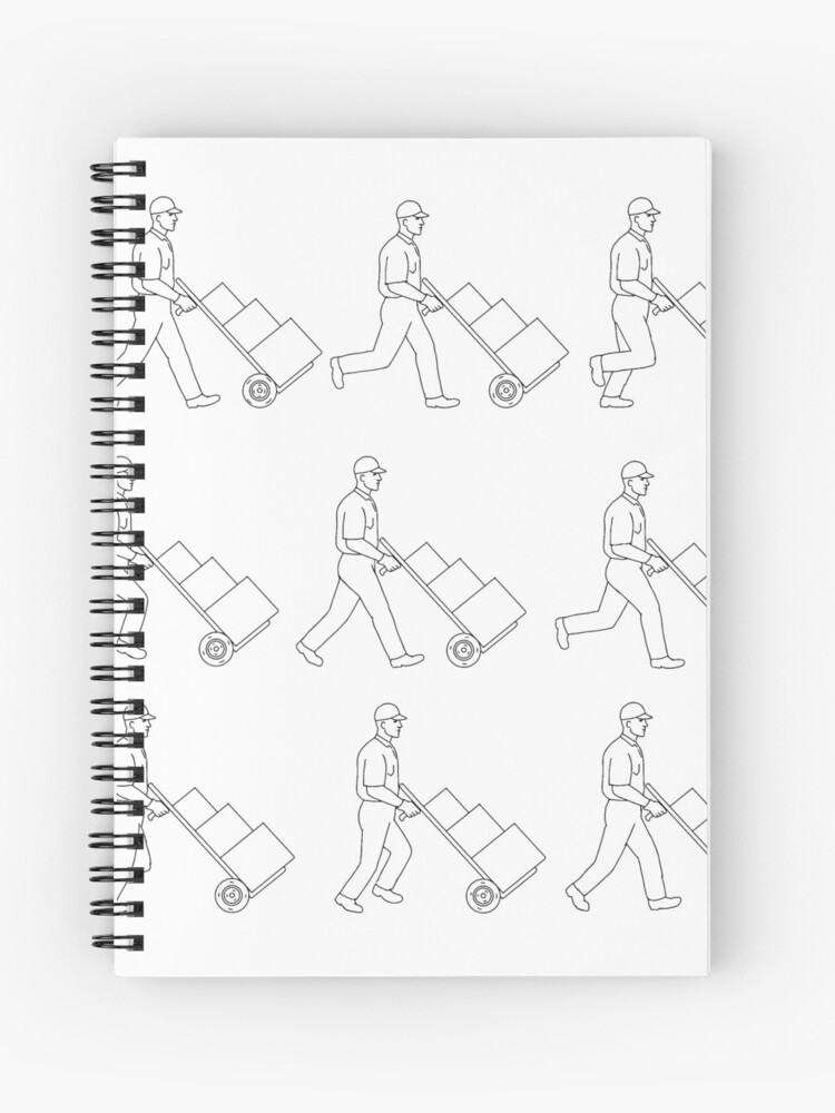 Delivery Worker Pushing Hand Cart Walk Sequence Drawing Delivery Worker Pushing Hand Cart Walk Sequence Drawing