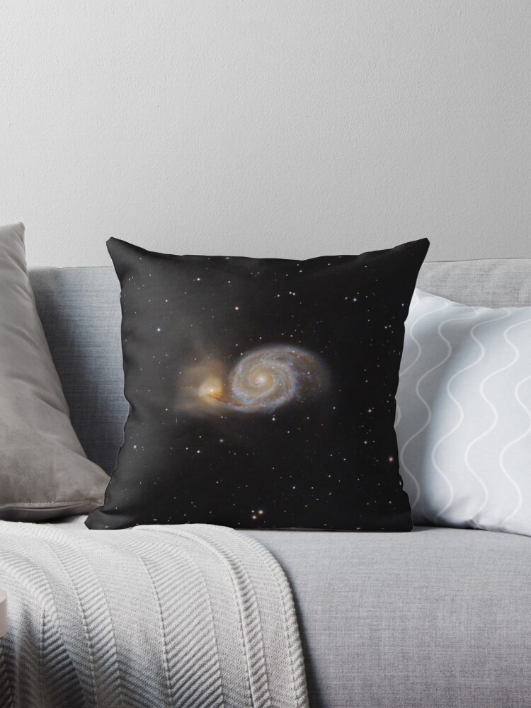 Thumbnail 1 of 4, Pillow, M51 - Whirlpool Galaxy designed and sold by jeffjastro.