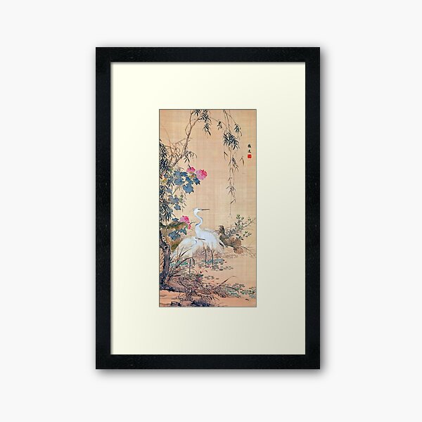 Aperçu de l'œuvre Aigrettes, pivoines et saules (œuvre d'art japonaise restaurée) créée et vendue par PromoteProgress.