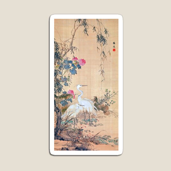 Item preview, Egrets, Peonies, and Willows (Restored Japanese Artwork) designed and sold by PromoteProgress.