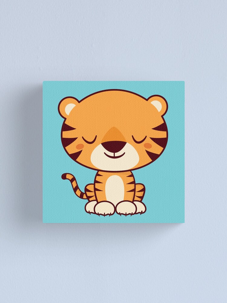 Impression Sur Toile Kawaii Mignon Et Adorable Tigre Par Happinessinatee Redbubble