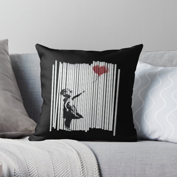 Hey! Je l'ai corrigé! Banksy Shredded Balloon Girl Coussin