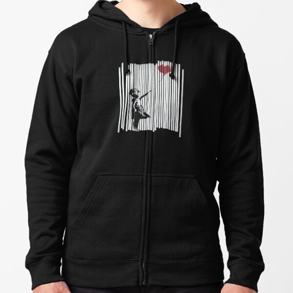 Hey! I Fixed It! Banksy Shredded Balloon Girl Zipped Hoodie