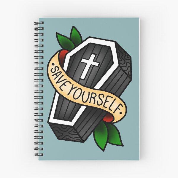 Item preview, Save Yourself Coffin Tattoo Flash Art designed and sold by Caseychaotic.
