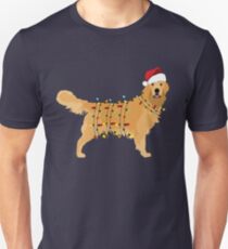 Golden Retriever Holiday Christmas Light Unisex T-Shirt