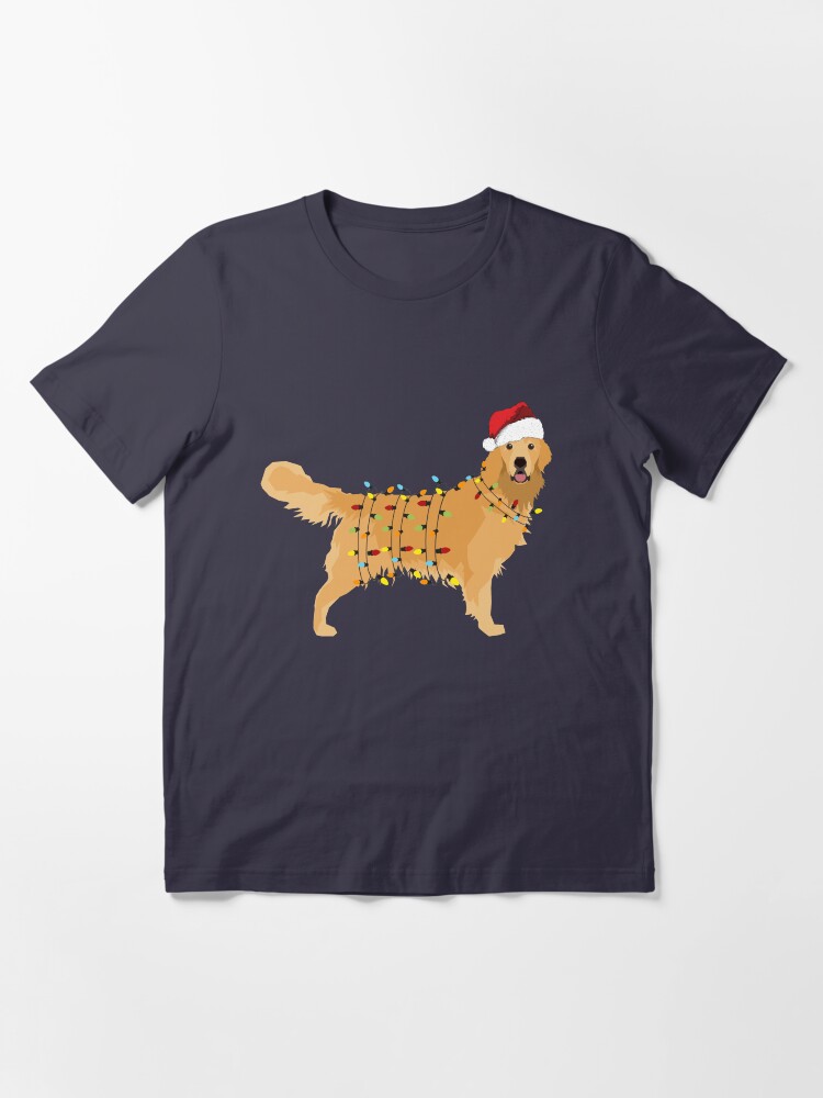 Alternate view of Golden Retriever Holiday Christmas Light Essential T-Shirt