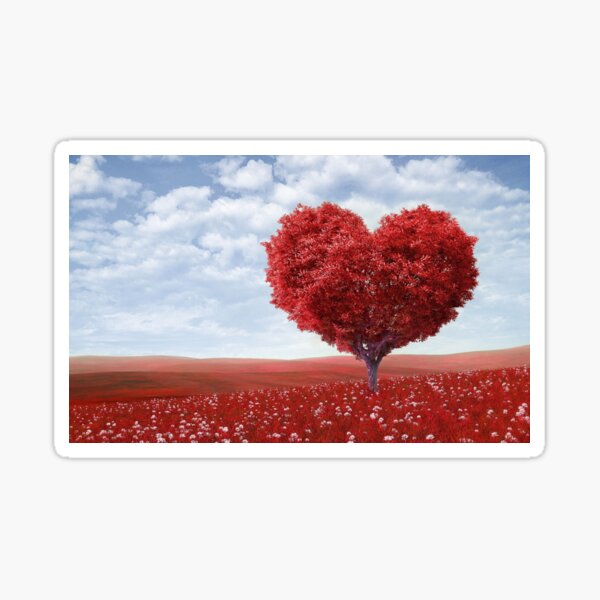 Sticker for Sale avec l'œuvre « Arbre des coeurs, Arbre de l'amour, arbre  d'amour, arbre coeur, Coeur Saint Valentin, Cadeau de Saint Valentin, cadeau de couple, cadeau d'anniversaire