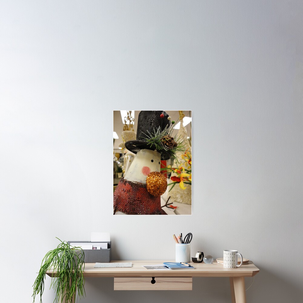 Snowman's Shiny Nose Poster