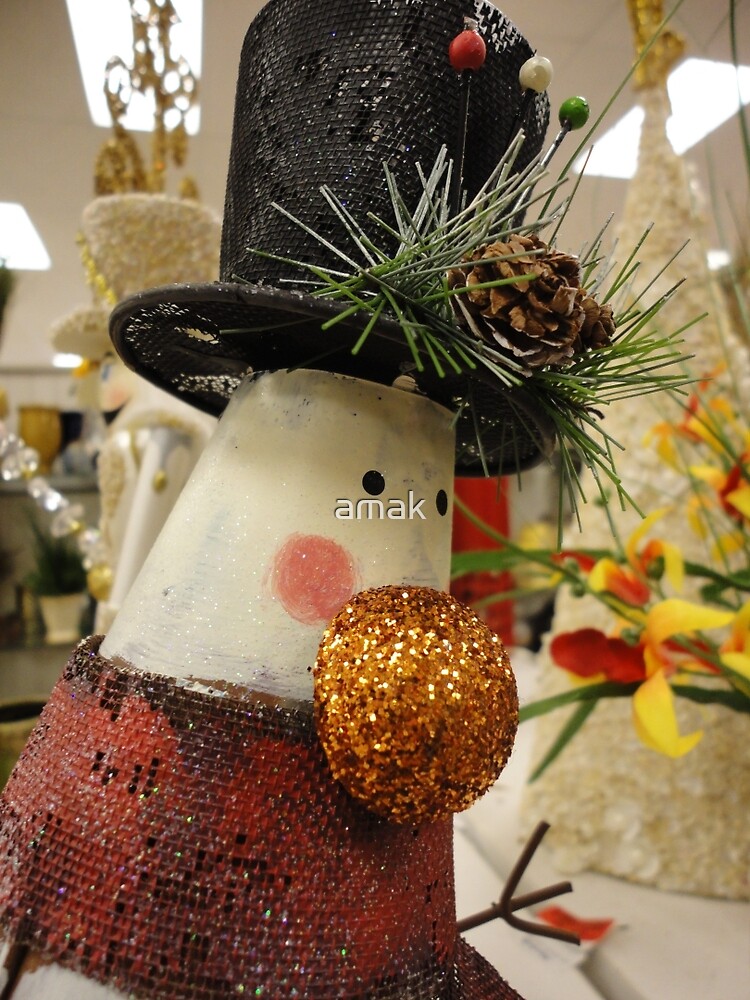 Snowman's Shiny Nose by amak