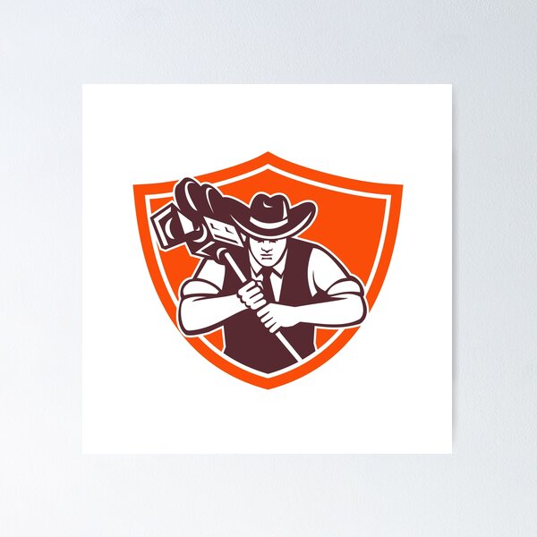 Item preview, Cowboy Camera Operator Shield designed and sold by patrimonio.