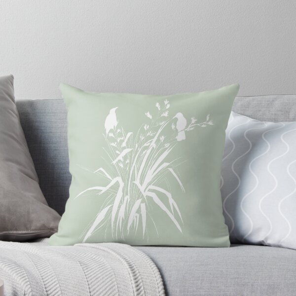 Item preview, Harakeke- Tui & Flax in White designed and sold by Felicity Mehrtens.