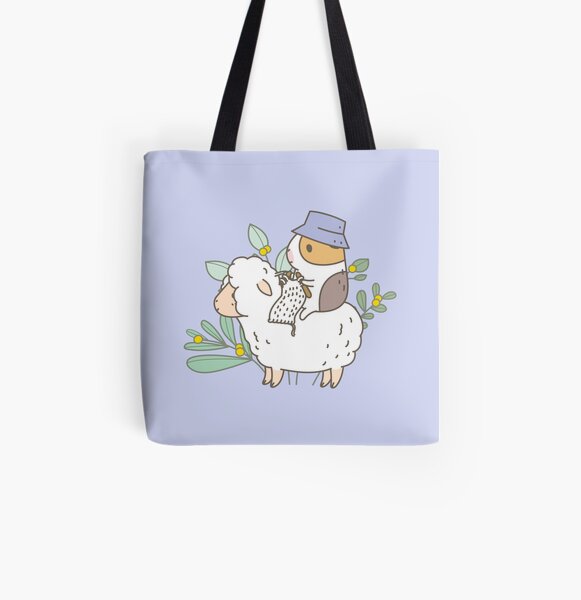 Bubu the Guinea Pig, Knitting All Over Print Tote Bag