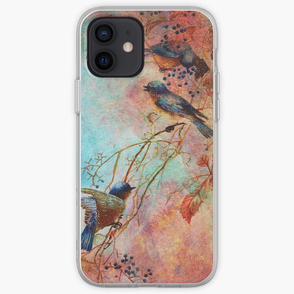 BLUEBIRDS IN AUTUMN iPhone Soft Case