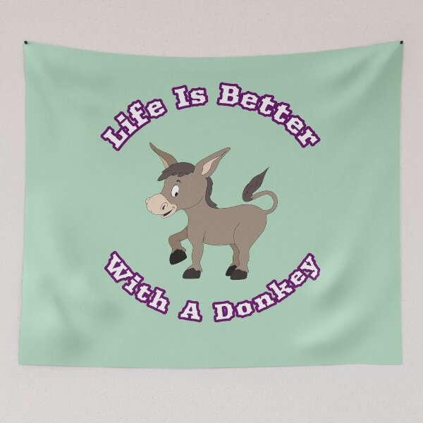 Item preview, Life Is Better With A Donkey Cute Cartoon Gift  designed and sold by Klimentina.