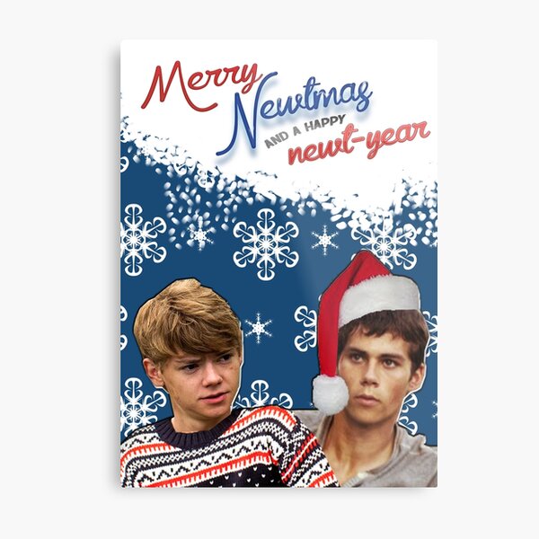 Merry Newtmas Greeting Card Metal Print