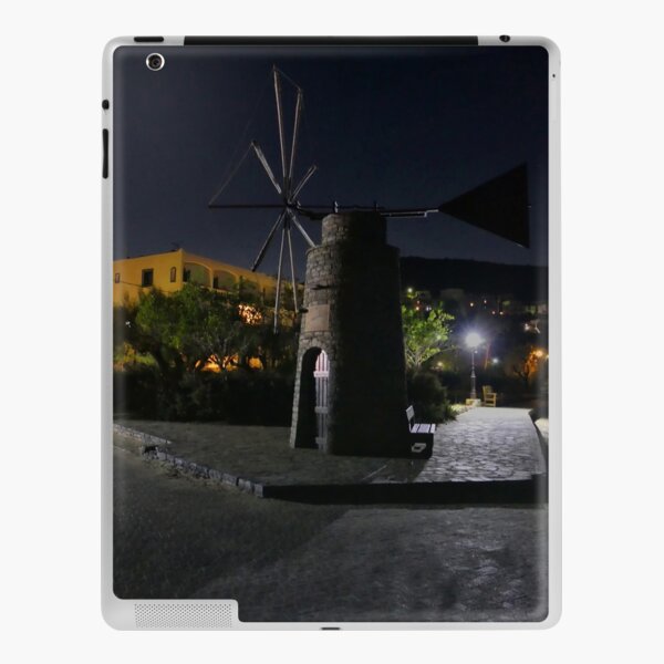Cretan Windmill at Night iPad Skin