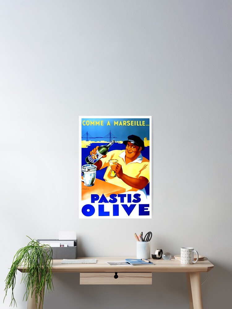 ADVERT ART Pastis Olive Marseille 107 RETRO POSTER