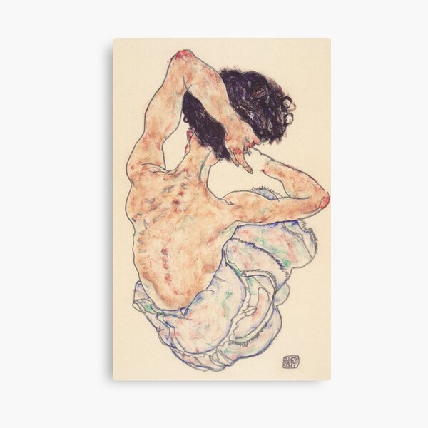 Item preview, Egon Schiele Art Print - Sitting Back Act designed and sold by Sintija BILIKA.