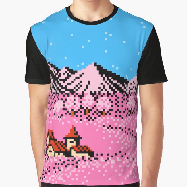 Vista previa del artículo con la obra «Pixel Village Mountain», diseñado y vendido por biancashell.
